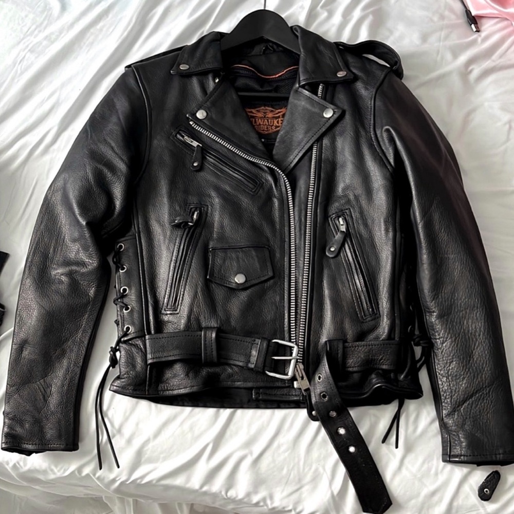 Classic Black Leather Biker Jacket